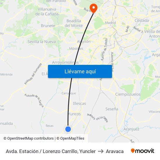 Avda. Estación / Lorenzo Carrillo, Yuncler to Aravaca map