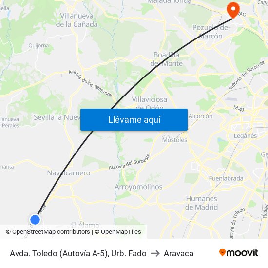 Avda. Toledo (Autovía A-5), Urb. Fado to Aravaca map