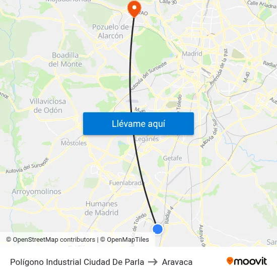 Polígono Industrial Ciudad De Parla to Aravaca map