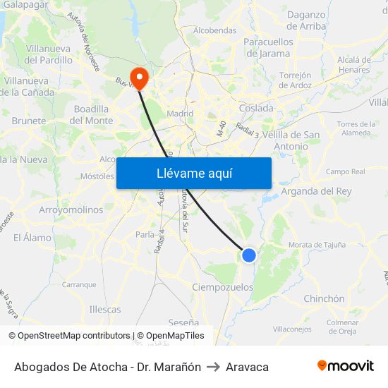 Abogados De Atocha - Dr. Marañón to Aravaca map