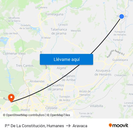 P.º De La Constitución, Humanes to Aravaca map