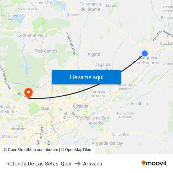 Rotonda De Las Setas, Quer to Aravaca map