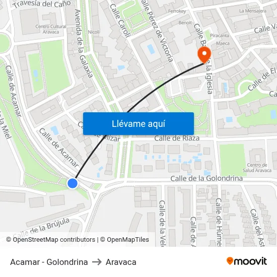Acamar - Golondrina to Aravaca map
