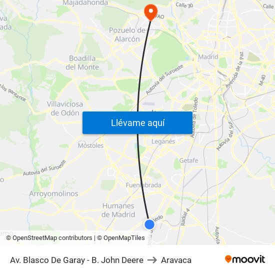 Av. Blasco De Garay - B. John Deere to Aravaca map