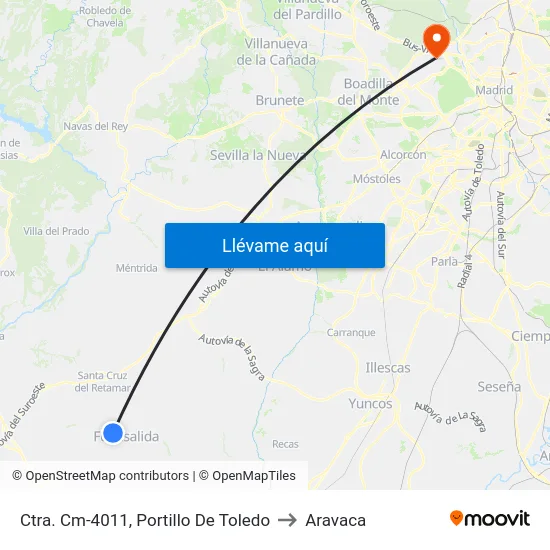 Portillo De Toledo - Ramón Y Cajal to Aravaca map