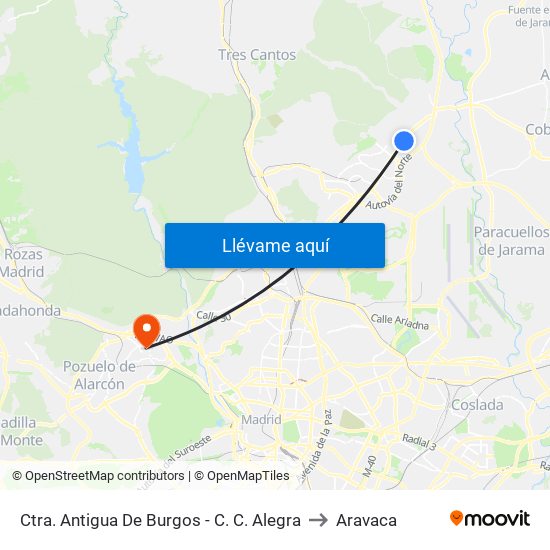 Ctra. Antigua De Burgos - C. C. Alegra to Aravaca map