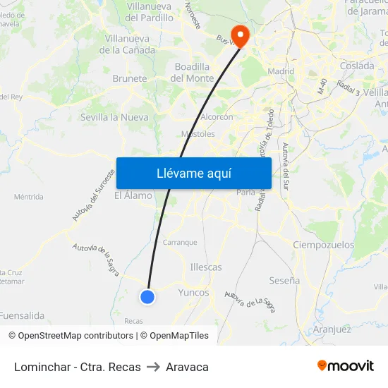Lominchar - Ctra. Recas to Aravaca map