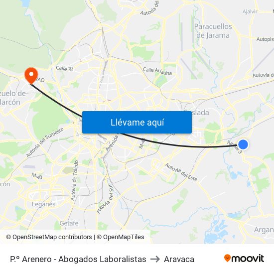 P.º Arenero - Abogados Laboralistas to Aravaca map