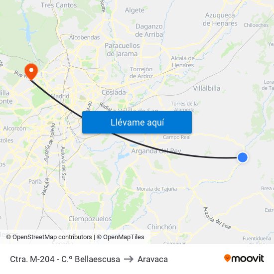 Ctra. M-204 - C.º Bellaescusa to Aravaca map