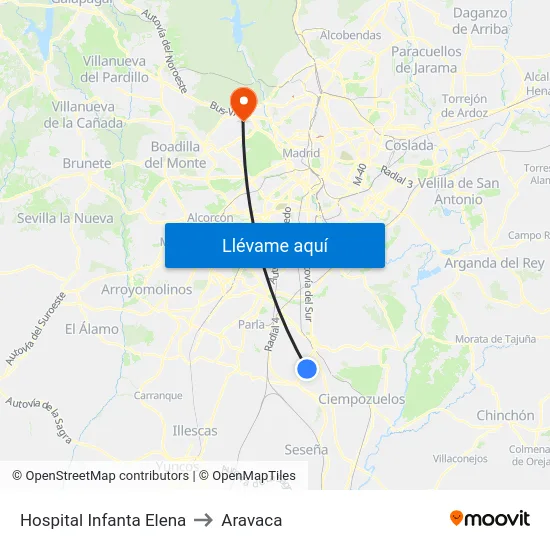 Hospital Infanta Elena to Aravaca map