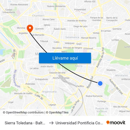Sierra Toledana - Baltasar Santos to Universidad Pontificia Comillas - Icade map