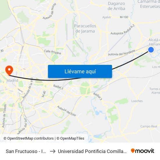 San Fructuoso - Iglesia to Universidad Pontificia Comillas - Icade map