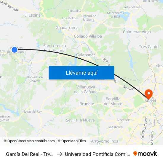 García Del Real - Trva. Sauco to Universidad Pontificia Comillas - Icade map