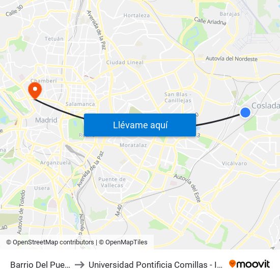 Barrio Del Puerto to Universidad Pontificia Comillas - Icade map