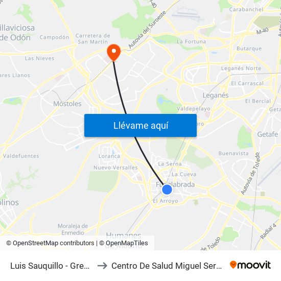 Luis Sauquillo - Grecia to Centro De Salud Miguel Servet map