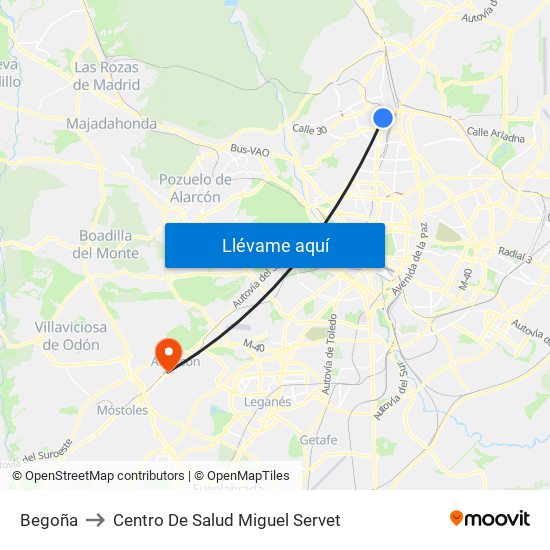 Begoña to Centro De Salud Miguel Servet map