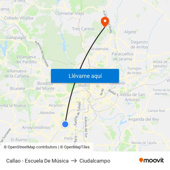 Callao - Escuela De Música to Ciudalcampo map