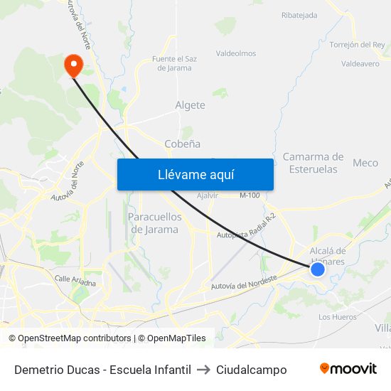 Demetrio Ducas - Escuela Infantil to Ciudalcampo map