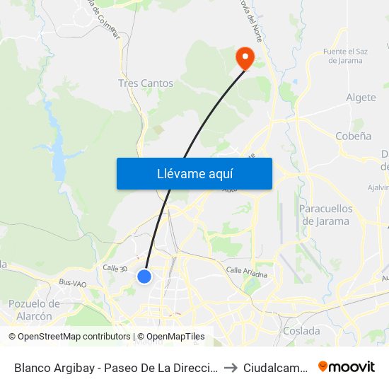 Blanco Argibay - Paseo De La Dirección to Ciudalcampo map