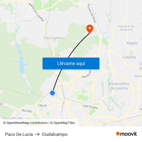 Paco De Lucía to Ciudalcampo map
