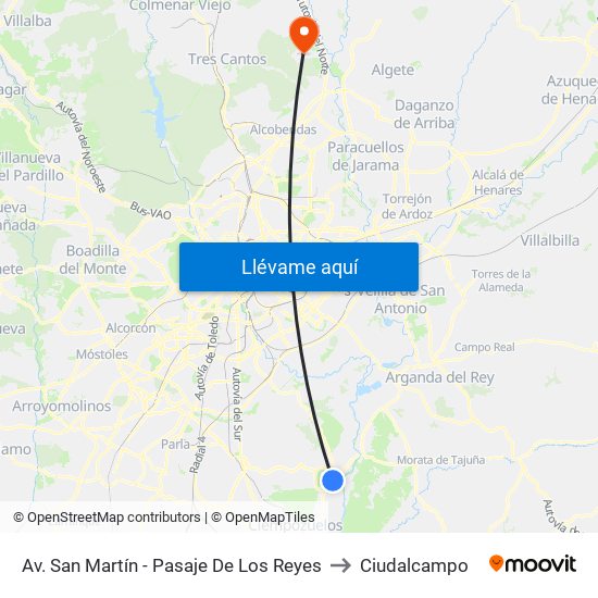 Av. San Martín - Pasaje De Los Reyes to Ciudalcampo map