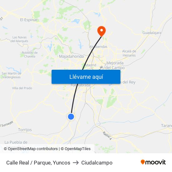 Calle Real / Parque, Yuncos to Ciudalcampo map