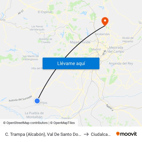 C. Trampa (Alcabón), Val De Santo Domingo to Ciudalcampo map