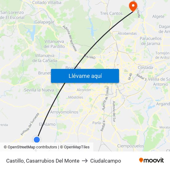 Castillo, Casarrubios Del Monte to Ciudalcampo map