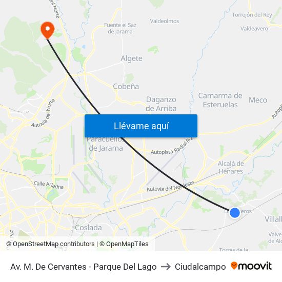 Av. M. De Cervantes - Parque Del Lago to Ciudalcampo map