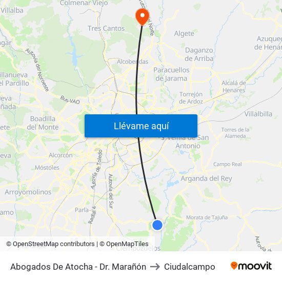 Abogados De Atocha - Dr. Marañón to Ciudalcampo map