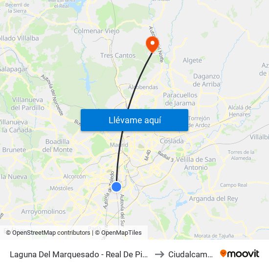 Laguna Del Marquesado - Real De Pinto to Ciudalcampo map