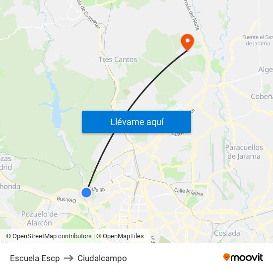 Escuela Escp to Ciudalcampo map