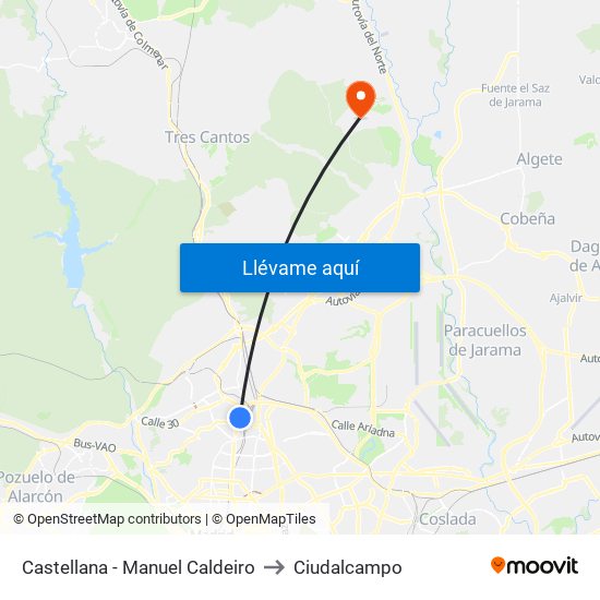 Castellana - Manuel Caldeiro to Ciudalcampo map