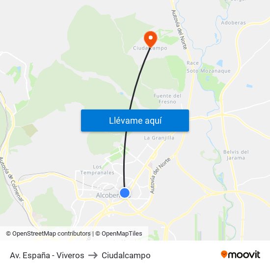 Av. España - Viveros to Ciudalcampo map