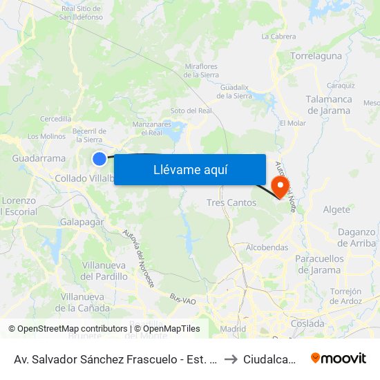 Av. Salvador Sánchez Frascuelo - Est. Buses to Ciudalcampo map