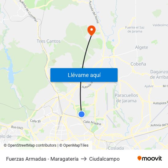Fuerzas Armadas - Maragatería to Ciudalcampo map