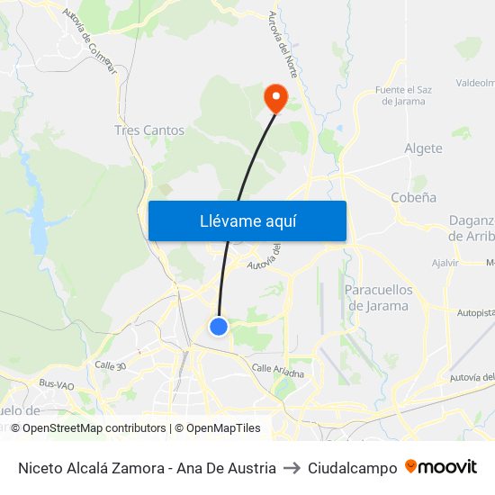 Niceto Alcalá Zamora - Ana De Austria to Ciudalcampo map