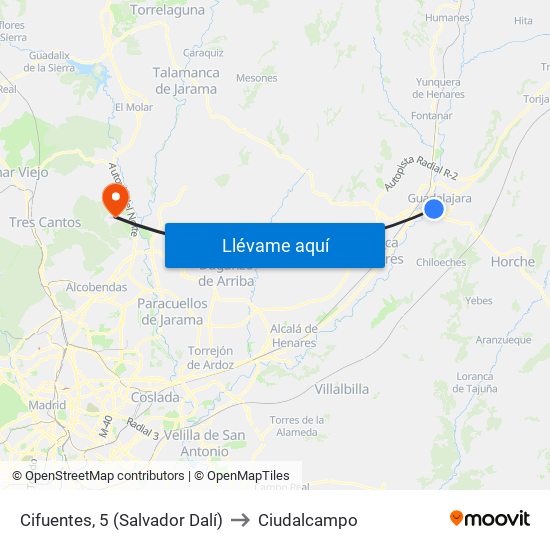 Cifuentes, 5 (Salvador Dalí) to Ciudalcampo map