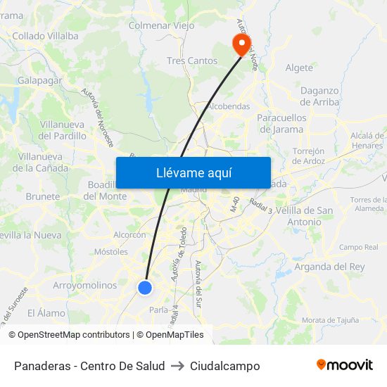 Panaderas - Centro De Salud to Ciudalcampo map