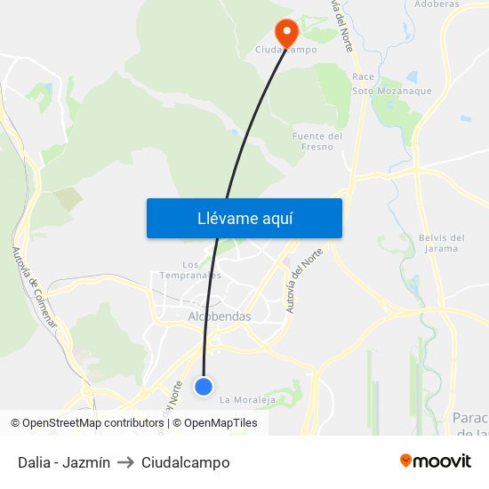 Dalia - Jazmín to Ciudalcampo map