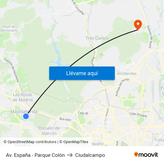 Av. España - Parque Colón to Ciudalcampo map