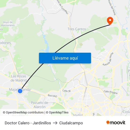Doctor Calero - Jardinillos to Ciudalcampo map