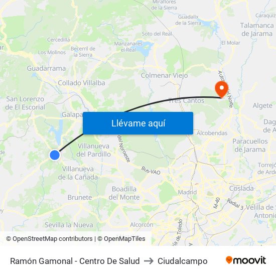 Ramón Gamonal - Centro De Salud to Ciudalcampo map