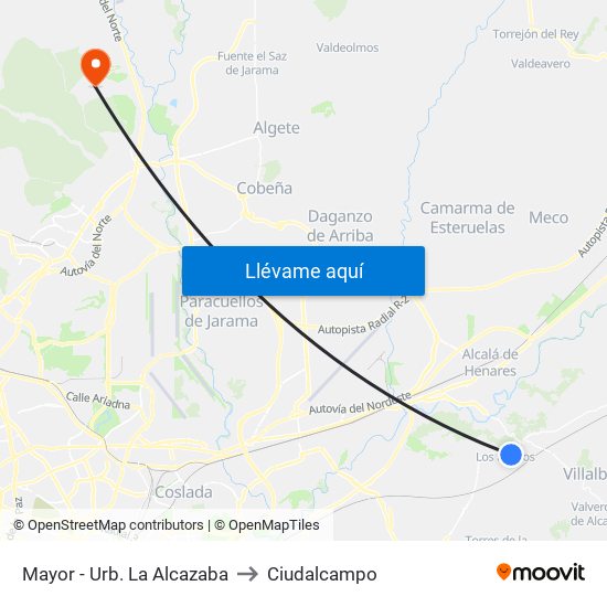 Mayor - Urb. La Alcazaba to Ciudalcampo map