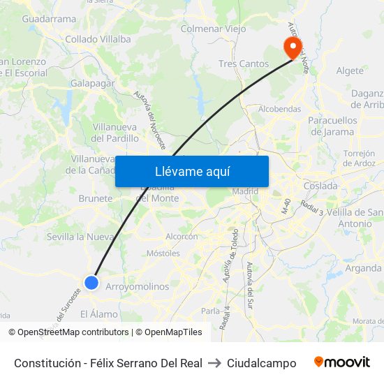 Constitución - Félix Serrano Del Real to Ciudalcampo map