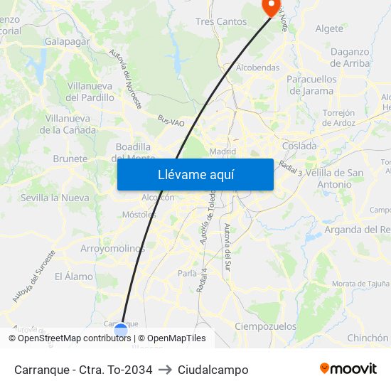 Carranque - Ctra. To-2034 to Ciudalcampo map