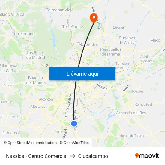 Nassica - Centro Comercial to Ciudalcampo map