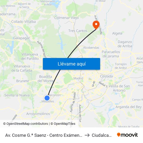 Av. Cosme G.ª Saenz - Centro Exámenes Dgt to Ciudalcampo map