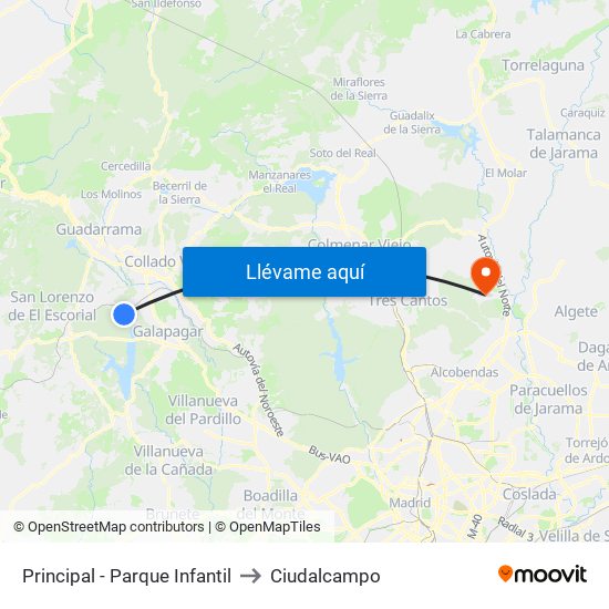 Principal - Parque Infantil to Ciudalcampo map