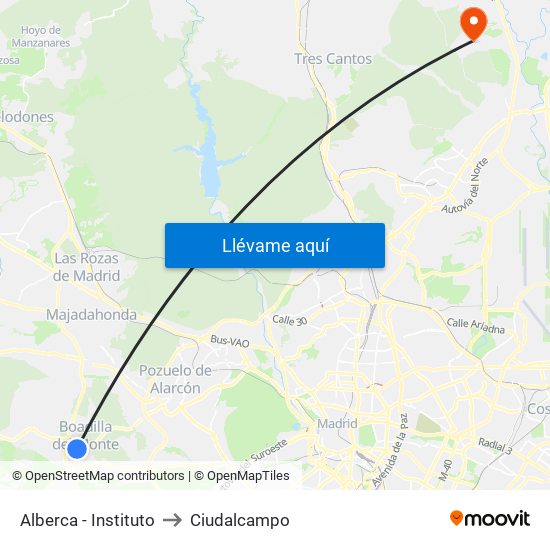 Alberca - Instituto to Ciudalcampo map